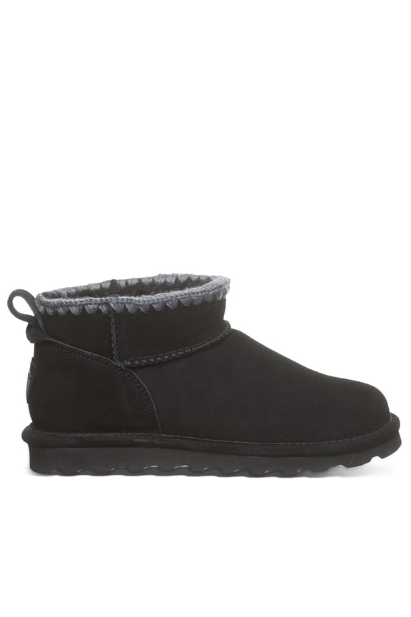 Women's Super Shorty Crochet Black Size 8 | Women's Ankle Boot | Women's Slip On Boot | Comfortable Winter Boot