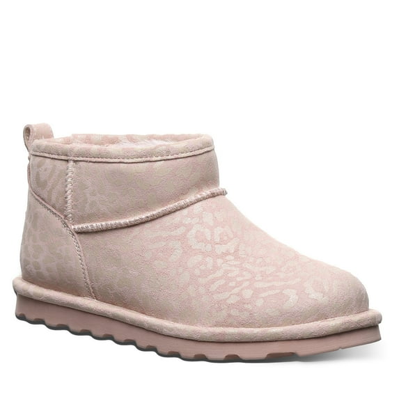 BEARPAW Women's Shorty Exotic Pink Leopard Glitter Boot Size 9 | Women’s Ankle Boot | Comfortable Winter Boot Women's Pink Leopard Glitter Shorty Exotic Boots