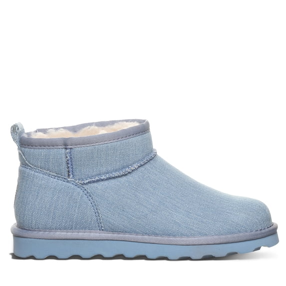 BEARPAW Women's Shorty Vegan Denim Size 11 | Women's Ankle Boot | Women's Slip On Boot | Comfortable Winter Boot