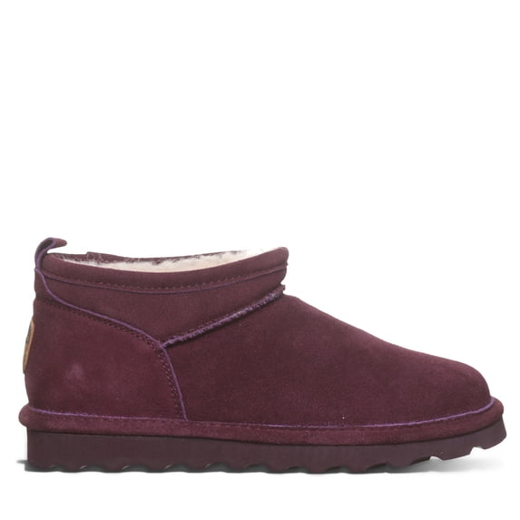 BEARPAW Women's Super Shorty Eggplant Size 7 | Slip-On Winter Ankle Boot | Comfortable & Easy On Winter Boot