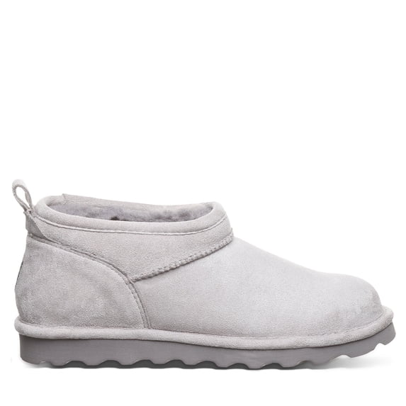 BEARPAW Women's Super Shorty Vegan Gray Fog Size 9 | Women's Ankle Boot | Women's Slip On Boot | Comfortable Winter Boot
