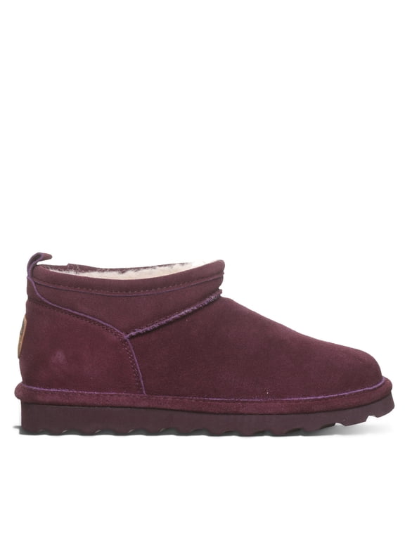 Women's Super Shorty Wide Eggplant Size 7 | Women's Ankle Boot | Women's Slip On Boot | Comfortable Winter Boot