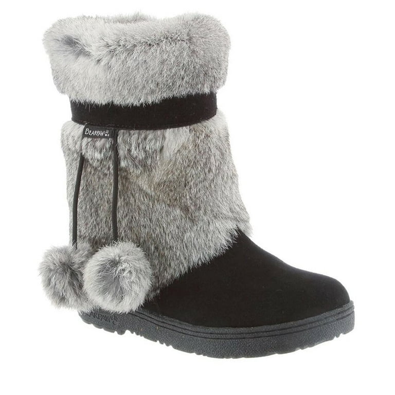 Bearpaw Women Bearpaw Tama II Women\'s Mid-Calf Winter Boots Size 7 Black Fur Trim main image 0