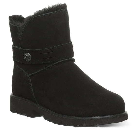 BEARPAW Women's Wellston Black Size 6 | Women's Boot Classic Suede | Women's Slip On Boot | Comfortable Winter Boot Women's Black II Wellston Ankle Boot