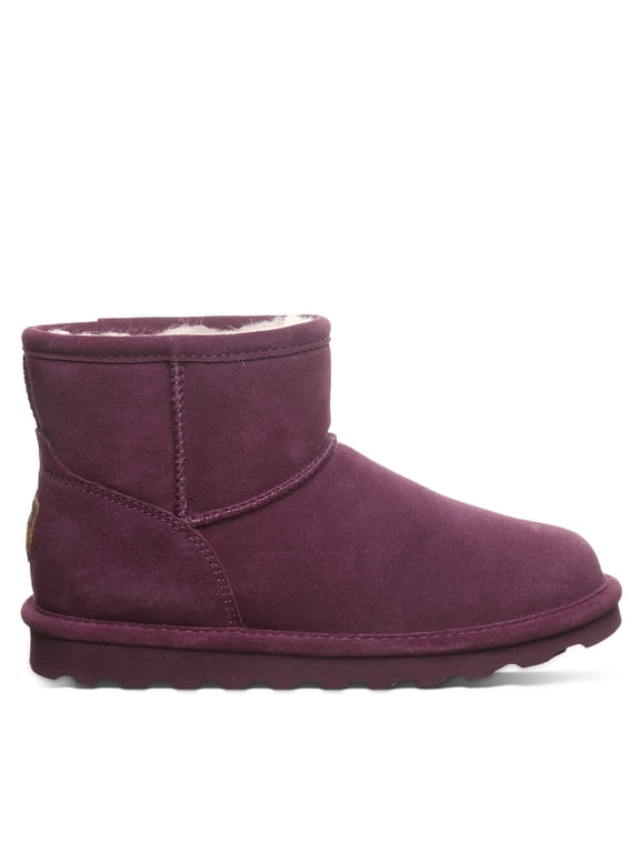 Alyssa Women's Slip-On Winter Boots Plum Size 9 | Comfortable Ankle Boot | Casual Winter Shoes for Women