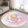 thumbnail image 1 of Bears 3ft Area Rug, Cute Rainbow Clouds Moon Pink Purple Washable Non-Slip Small Round Rugs for Entryway Bedroom Kitchen, Soft Circle Carpet for Dining Room, Playroom Nursery Rug, 1 of 9