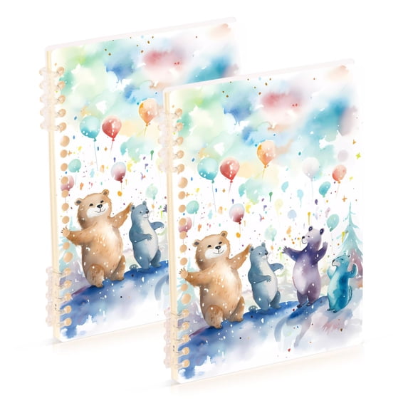Bears Ballons Trees Ring Binder Notebook Journey Note Diary College ...