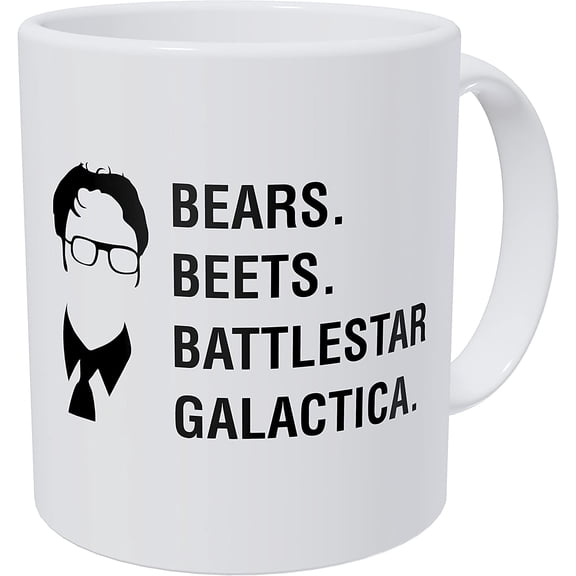 Bears Beets Battlestar Galactica Jim, Dwight Schrute The Office 11 Ounces Funny Coffee Mug