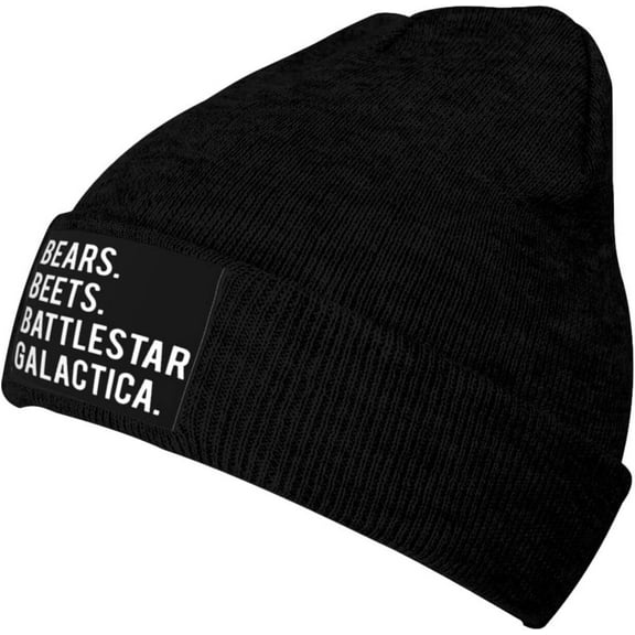 Bears Beets Battlestar Galactica Washed Unisex Fashion Warm Knit Hat Beanie Hat Warm Pullover Hat