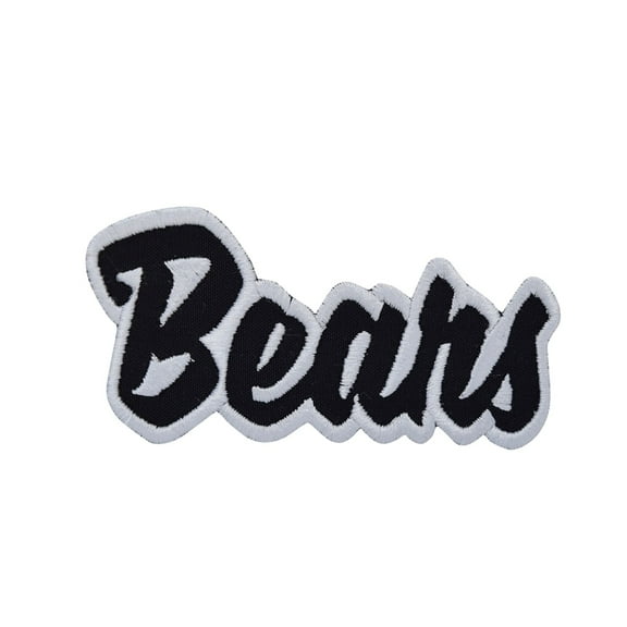Bears - Black/White - Team Mascot - Words/Names - Iron on Applique/Embroidered Patch