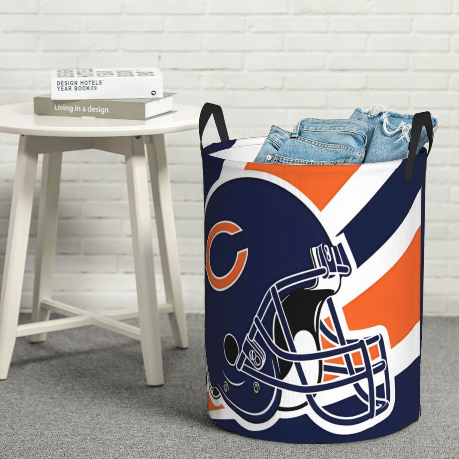 Bears Football Team Round Single-Layer Dirty Clothes Basket Sports Team ...
