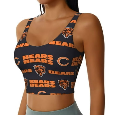 Bears Football Team Women's Sports Vest Fitness Quick-drying Vest Removable Chest Pad U-Shaped Back Design Women's Casual Yoga Vest Baseball Fan Gift