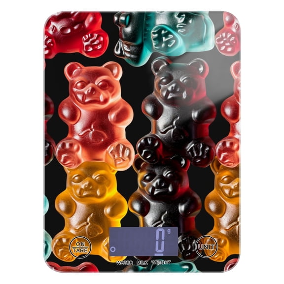 Bears Fudon Candy Food Scale Digital Kitchen Scale Waterproof Tempered Glass Tare Function 11 lb for Baking Cooking Meal Prep