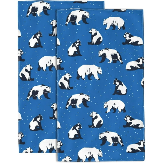 Bears Hand Towel for Bathroom Set of 2 Hand Bath Towels Soft Absorbent Decorative Towels for Bathroom Kitchen Yoga Home Decor 14 x 28 in