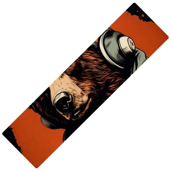 Bears Rubber Kitchen Mat Runner Rug, Absorbent Washable Rectangular 15.7"x59" Kitchen Rug