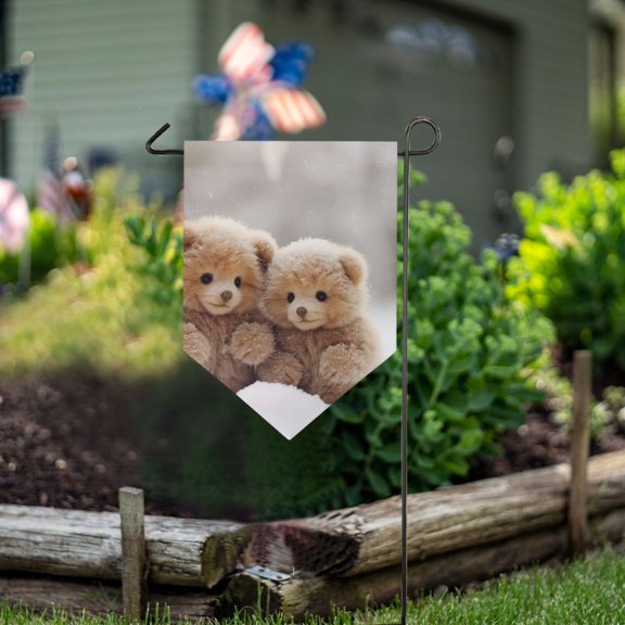 Bears Snow Garden Flag 18" x 12.5" Double Sided Yard Lawn Outdoor Decor Small Yard Flags