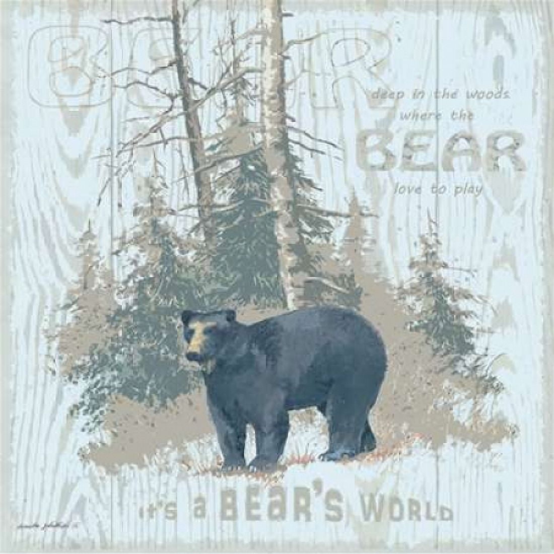 Bears World Tan Canvas Art - Anita Phillips (24 x 24)