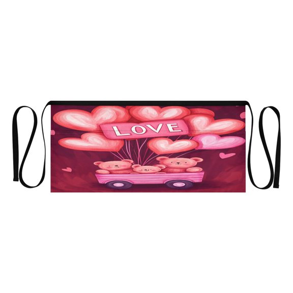 Bears and Balloons in Car Multi Pocket Short Apron Waterproof, Adjustable 96.5in Belt for various occasions