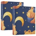 thumbnail image 1 of Bears and Moon Stars 3 Ring Binders 1.5 inch Hardcover File Folders with Interior Pockets A4 Size Organizer for School Office Hospital, 1 of 8