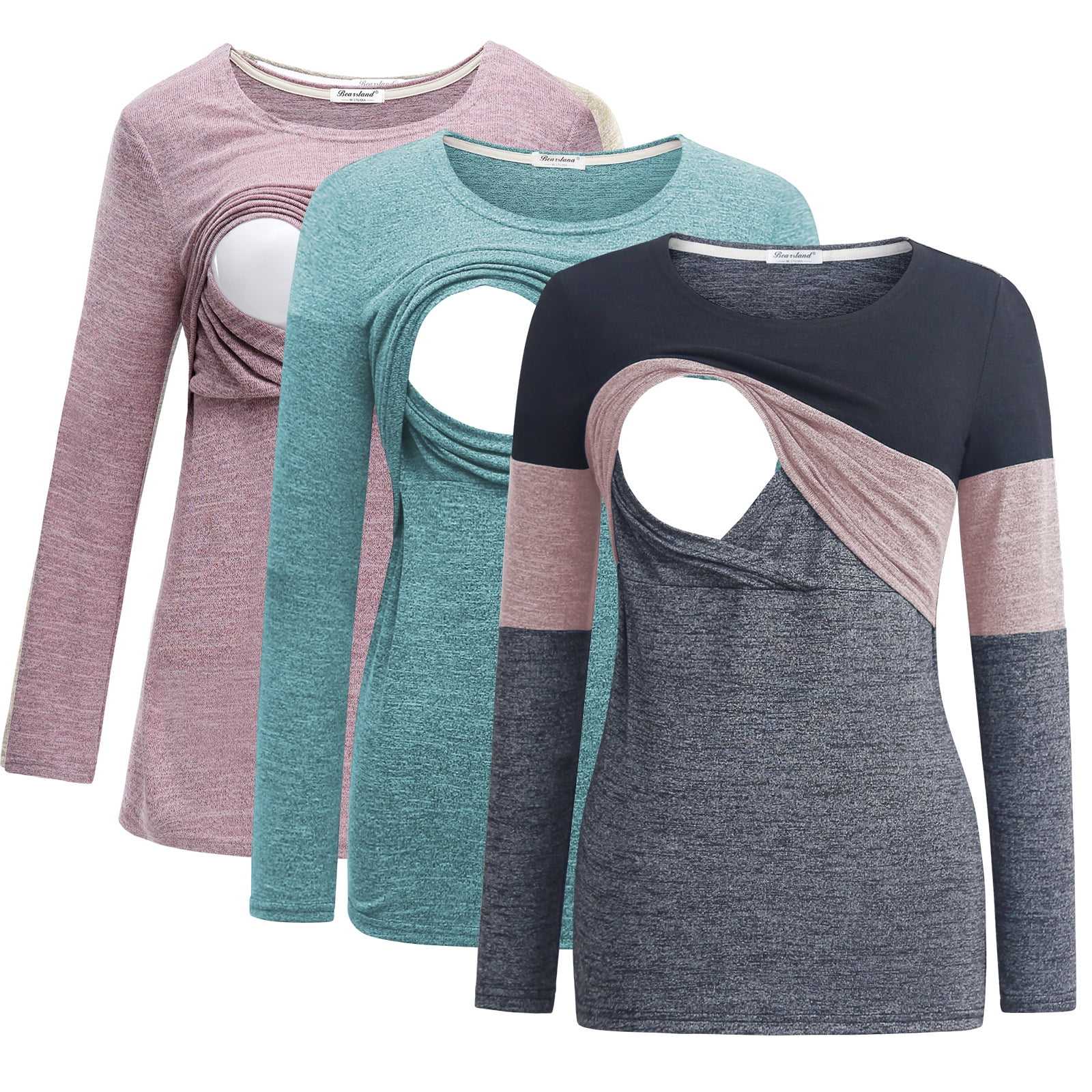 Bearsland Women's Breastfeeding Maternity Nursing Top, Long Sleeve ...