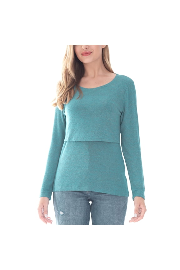 Female Long Sleeve Maternity Nursing Top Breastfeeding Shirts