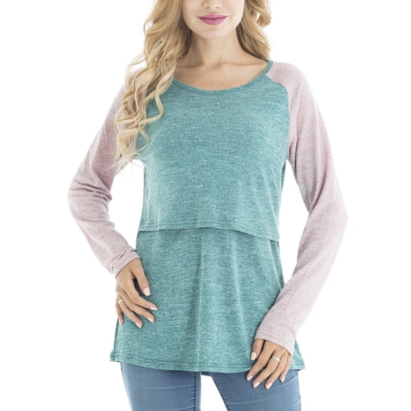Bearsland Female Long Sleeve Maternity Nursing Top Breastfeeding Shirts