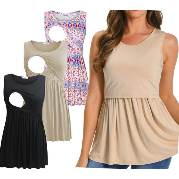 Bearsland Female Sleeveless Maternity Tank Tops Breastfeeding Nursing Clothes