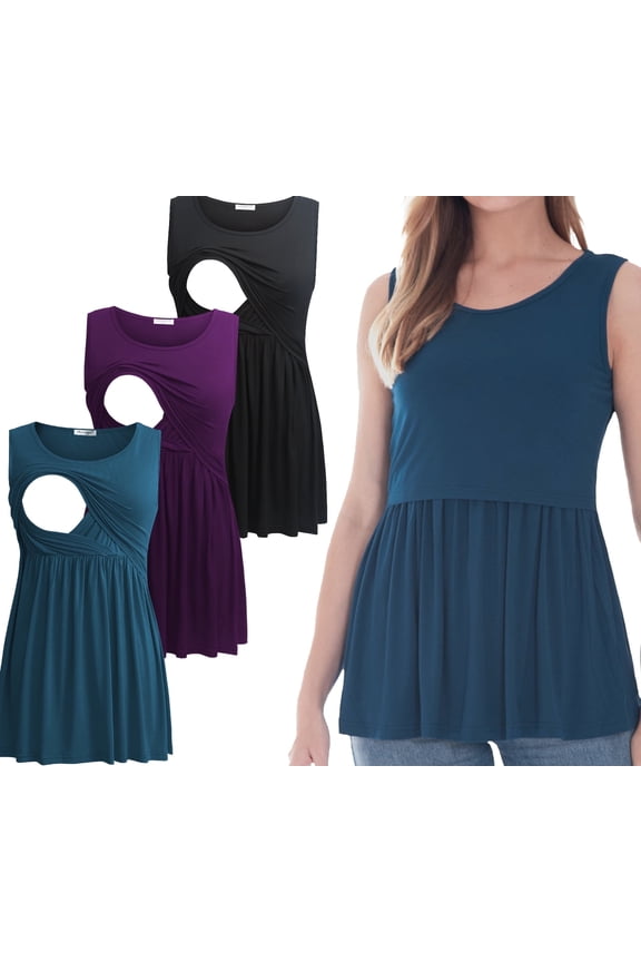 Female Sleeveless Maternity Tank Tops Breastfeeding Nursing Clothes