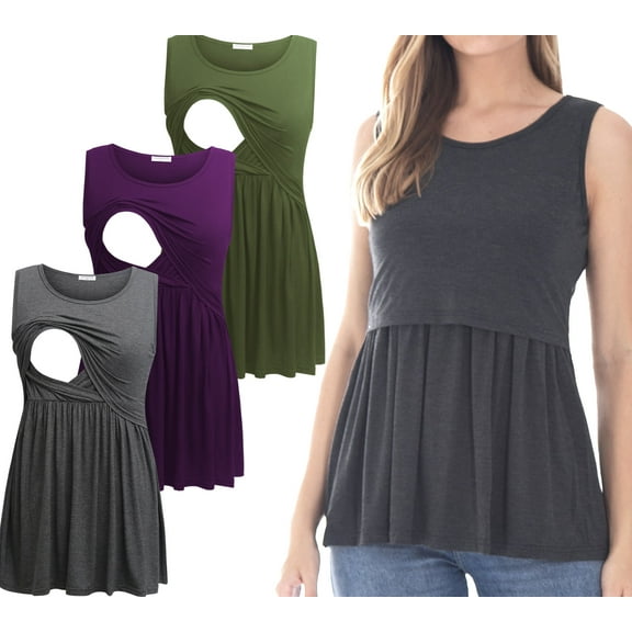 Bearsland Female Sleeveless Maternity Tank Tops Breastfeeding Nursing Clothes