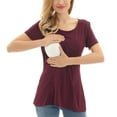 thumbnail image 1 of Bearsland Women's Plus Size Short Sleeve Maternity Nursing Shirt Breastfeeding Top Blouse, 1 of 5