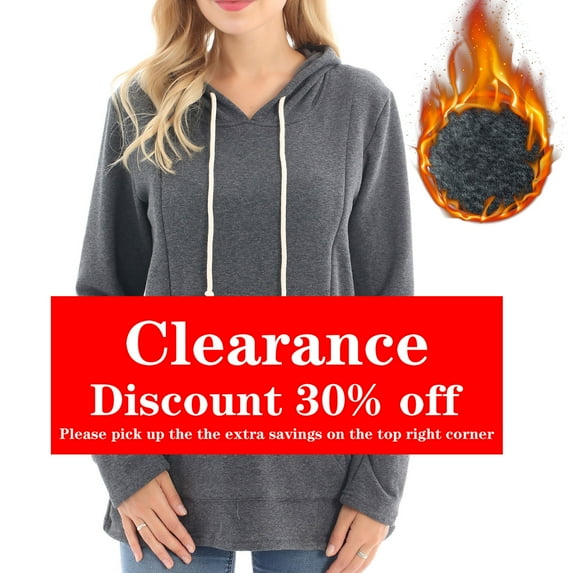 Bearsland Women’s Fleece Maternity Nursing Sweatshirt Casual Breastfeeding Hoodie