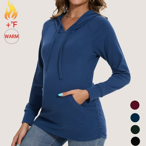 Bearsland Women's Maternity Hoodie Long Sleeves Shirt Casual Vneck Top Pregnancy Sweatshirt Tunics