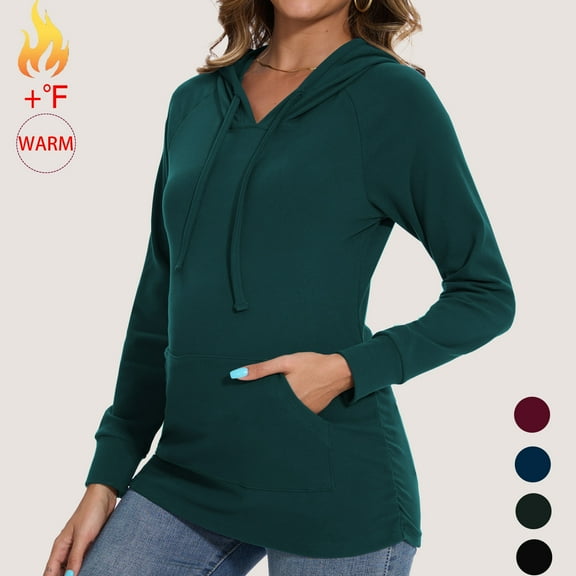 Bearsland Women's Maternity Hoodie Long Sleeves Shirt Casual Vneck Top Pregnancy Sweatshirt Tunics
