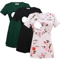 thumbnail image 1 of Bearsland Women's Maternity Short Sleeve Breastfeeding Nurding Tops T-Shirts 3-Pack, 1 of 6