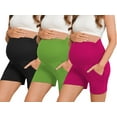 thumbnail image 1 of Bearsland Women's Maternity Shorts Over Belly Pregnancy Yoga Workout Lounge Pajama Sleep Shorts With Pocket 3-Pack, 1 of 6