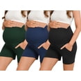 thumbnail image 1 of Bearsland Women's Maternity Shorts Over Belly Pregnancy Yoga Workout Lounge Pajama Sleep Shorts With Pocket 3-Pack, 1 of 1