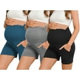 Bearsland Women’s Maternity Shorts over Belly Pregnancy Yoga Workout