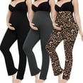 thumbnail image 1 of Bearsland Women's Plus Size Maternity Leggings over Belly Pregnancy Yoga Pants Active Wear Workout Pants with Pocket 3-Pack, 1 of 7