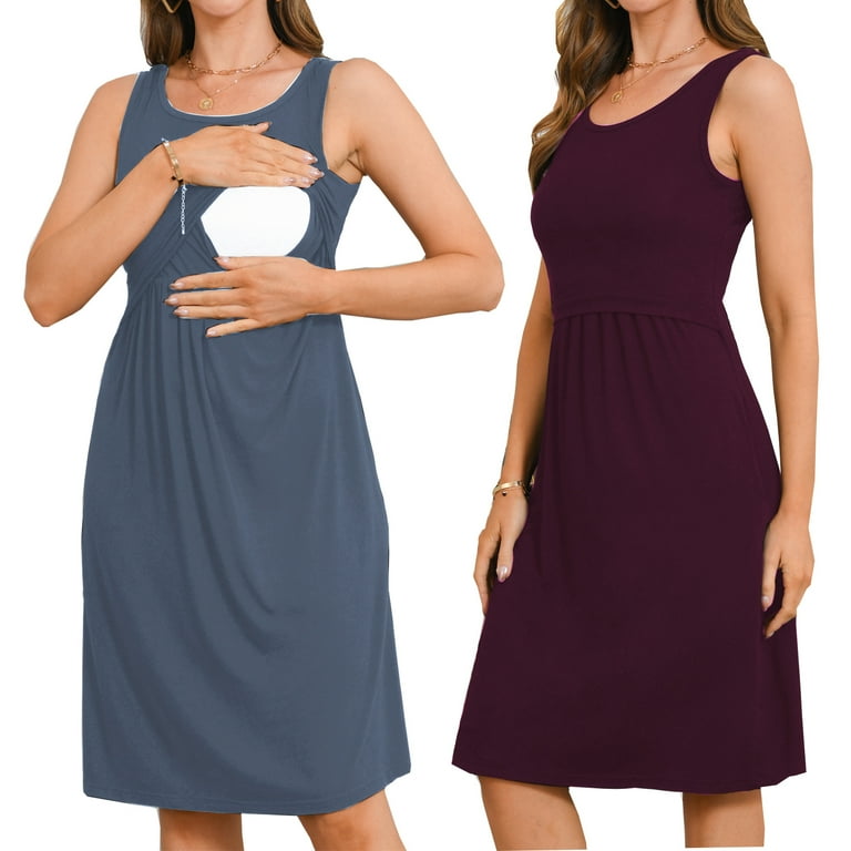 Breastfeeding Nursing Solid Modal Sleeveless Maternity Breastfeeding Nursing Solid Modal Sleeveless Maternity