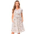 thumbnail image 1 of Bearsland&nbsp;Female Short Sleeve Midi&nbsp;Maternity&nbsp;Nursing&nbsp;Dress Casual Pocket Dress, 1 of 7