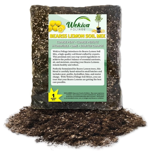 Bearss Lemon Tree Growing Soil Mix 1 Quart - Custom Soil Blend Potting Mix for Bearss Lemon Trees Specially Developed by and for Professional Nursery Growers - Nutrient-Rich Formula