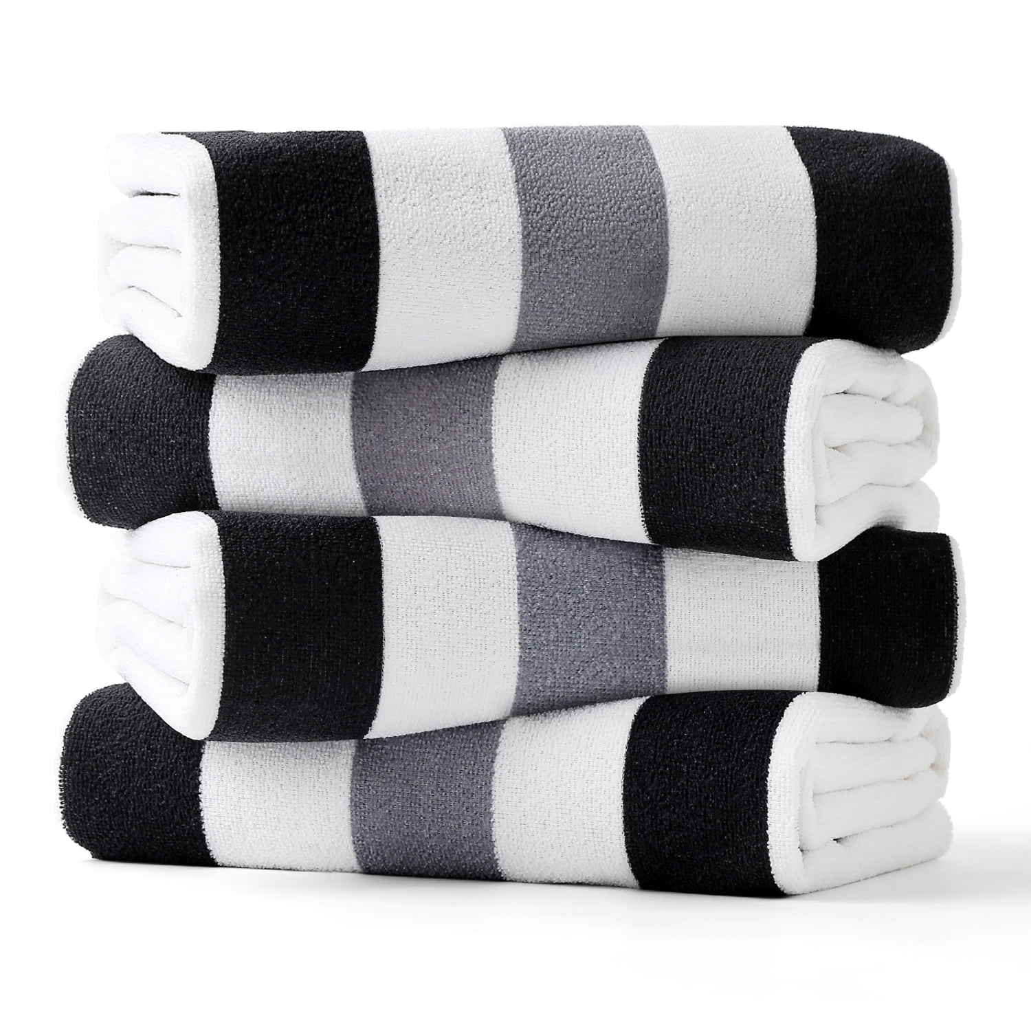 Beartech 4 Pieces Beach Towel Set,30x60 inches Striped Beach Towels Soft Camping Travel Towels, Lightweight Quick Dry Pool Towels for Beach Shower Towels Swim Towels Absorbent for Adults