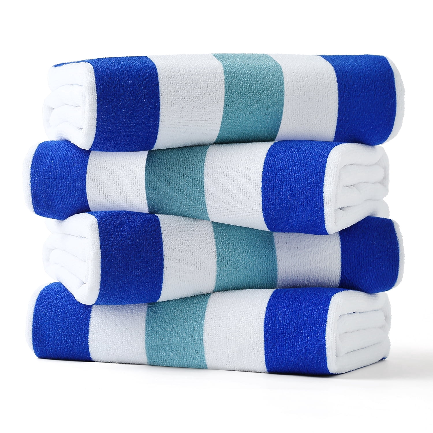 Beartech 4 Pieces Beach Towel Set,30x60 inches Striped Beach Towels Soft Camping Travel Towels, Lightweight Quick Dry Pool Towels for Beach Shower Towels Swim Towels Absorbent for Adults