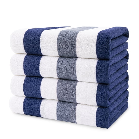 Beartech 4 Pieces Beach Towel Set,30x60 inches Striped Beach Towels Soft Camping Travel Towels, Lightweight Quick Dry Pool Towels for Beach Shower Towels Swim Towels Absorbent for Adults