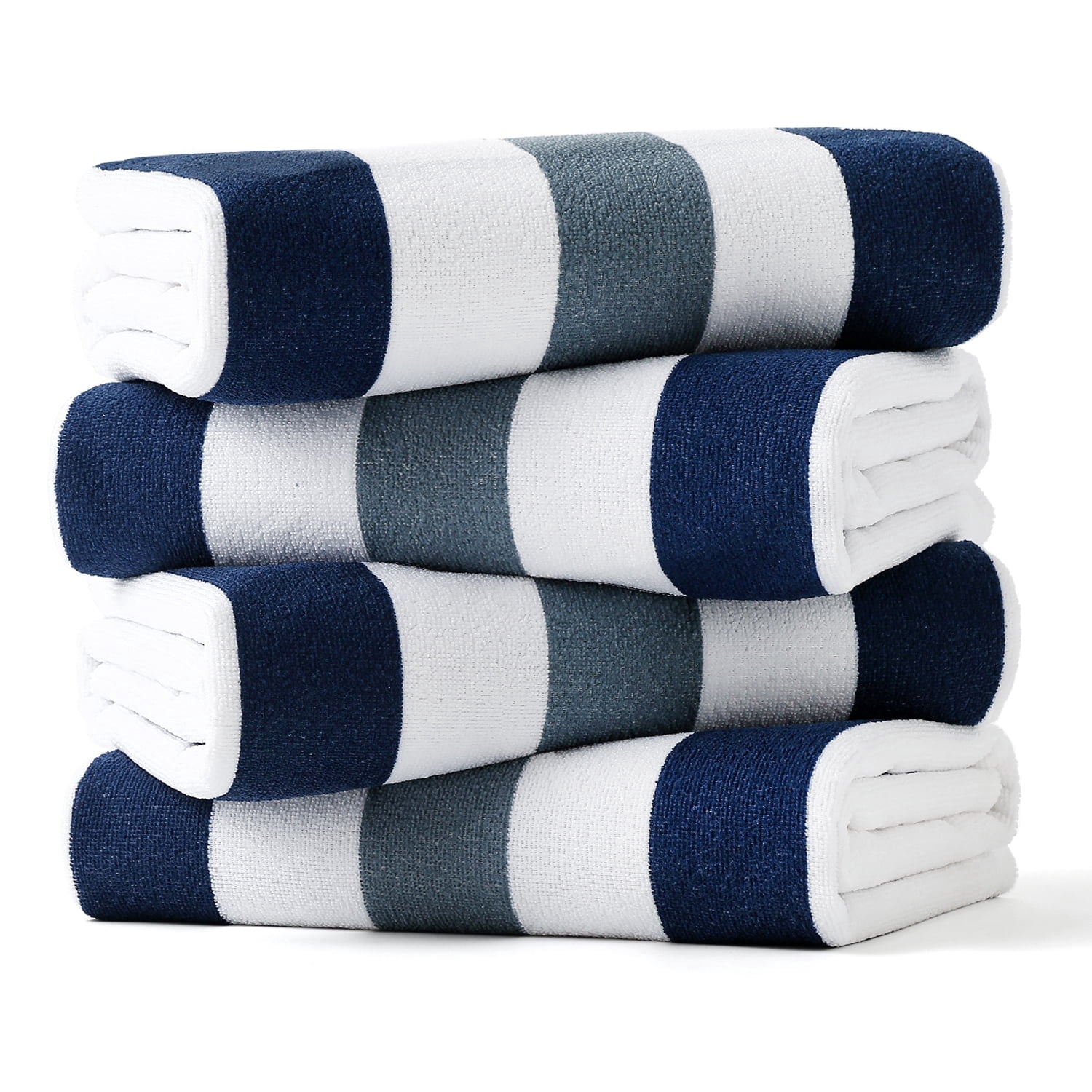 Beartech 4 Pieces Beach Towel Set,30x60 inches Striped Beach Towels Soft Camping Travel Towels, Lightweight Quick Dry Pool Towels for Beach Shower Towels Swim Towels Absorbent for Adults
