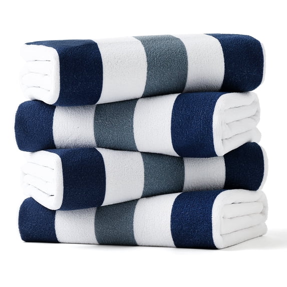 Beartech 4 Pieces Beach Towel Set,30x60 inches Striped Beach Towels Soft Camping Travel Towels, Lightweight Quick Dry Pool Towels for Beach Shower Towels Swim Towels Absorbent for Adults