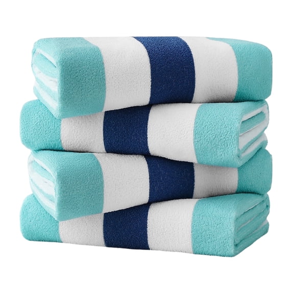 Beartech 4 Pieces Beach Towel Set,30x60 inches Striped Beach Towels Soft Camping Travel Towels, Lightweight Quick Dry Pool Towels for Beach Shower Towels Swim Towels Absorbent for Adults