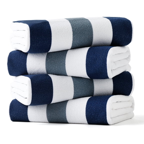 Beartech 4 Pack Oversized Microfiber Beach Towel Set,30x60 inches Super Absorbent Camping Travel Towels,Quick Dry Bath Towels For Beach Lightweight Outdoor Swim Towel for Adults-Navy Blue Gray