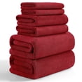 thumbnail image 1 of Beartech 6 Pack Bath Towel Set,Microfiber Towel Set,2 Bath Sheet,2 Hand Towel,2 Washcloth,Ultra Soft & Quickly Dry Bathroom Towel Set,Plush Highly Absorbent Shower Towel For Hotel Spa-Wine Red, 1 of 8