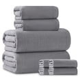 thumbnail image 1 of Beartech 8 Piece Bath Towels Set-2 Bath sheet,2 Hand Towel,4 Washcloths,Soft Lightweight Family Towel Highly Absorbent Microfiber Towel Quickly Dry & Less Lint Shower towel for Bathroom-Dark Gray, 1 of 10